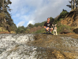 Russ with Rico Male Swedish Elkhound