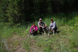 Satu and Mika and I with the three new pups