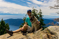 Zeb with Loki hiking