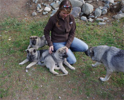 Wendy with the pups