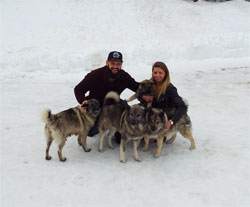 Vuk meeting his new handlers Aleah and Justin